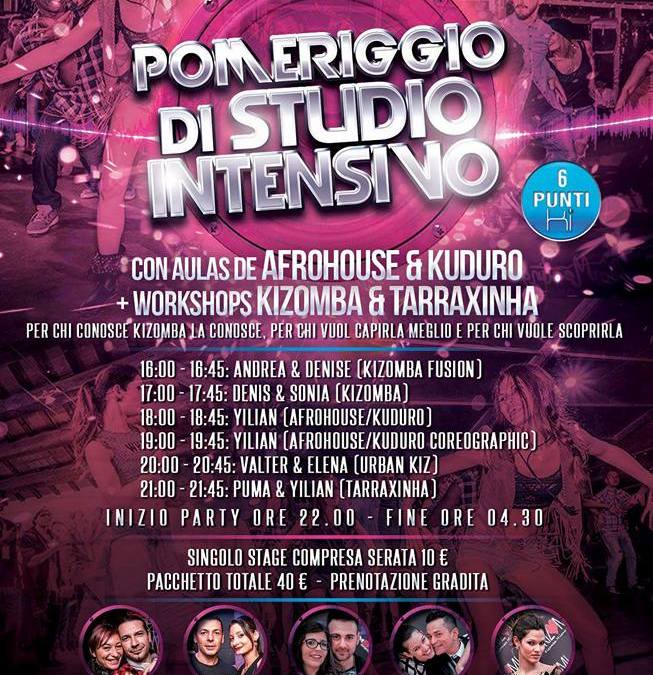 7 Maggio – POMERIGGIO DI STUDIO INTENSIVO KIZOMBA TERRAXINHA  KUDURO E AFROHOUSE